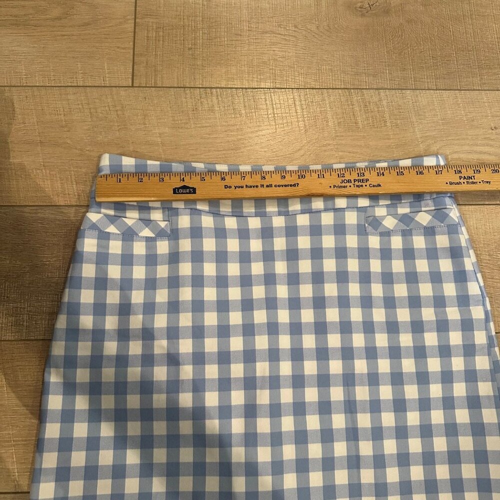 KIM ROGERS WOMENS BLUE & WHITE PLAID SKORT 16 - Picture 6 of 9